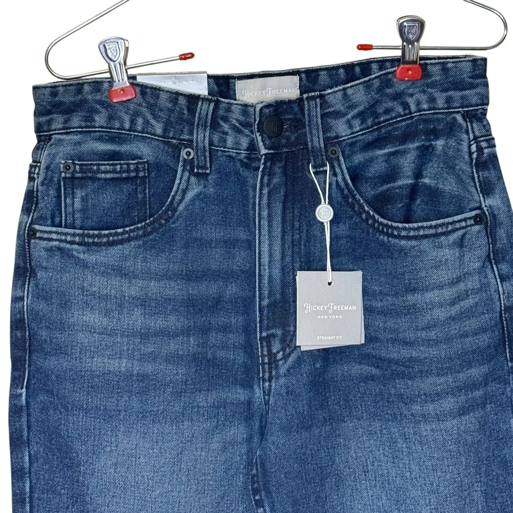 Hickey Freeman Womens Jeans Straight Fit Midnight Blue Denim Cotton 28X30 NWT